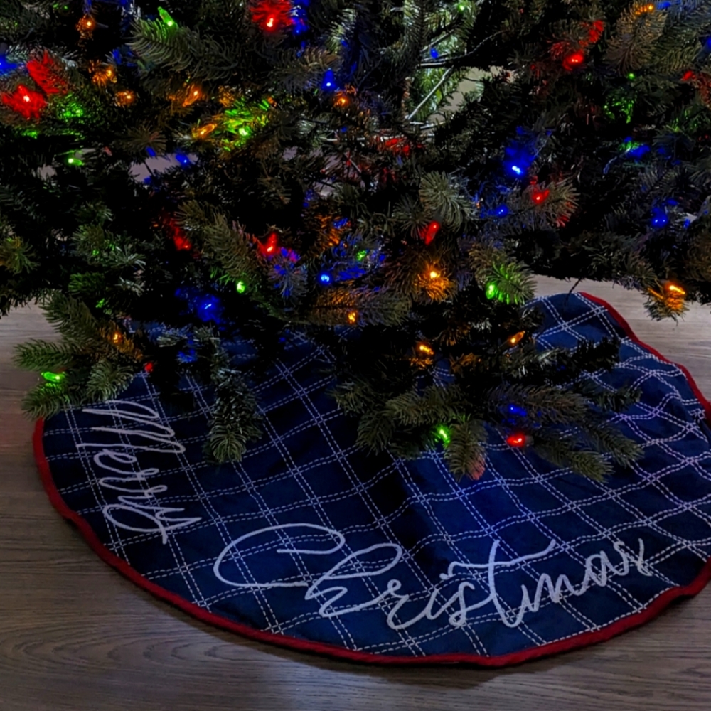 Denim Stitched Tree Skirt